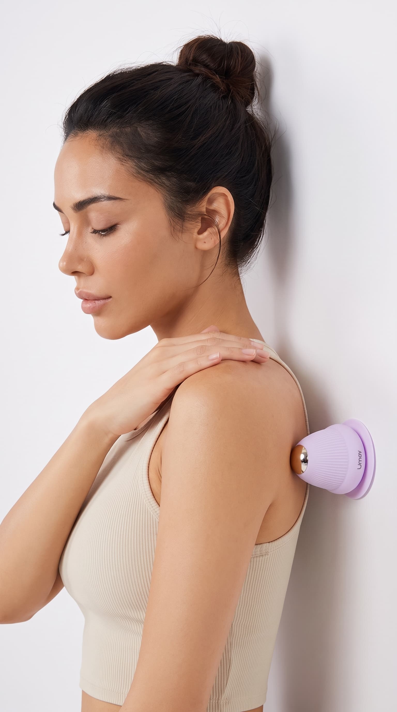 Using a lavender stillpoint ball against a wall